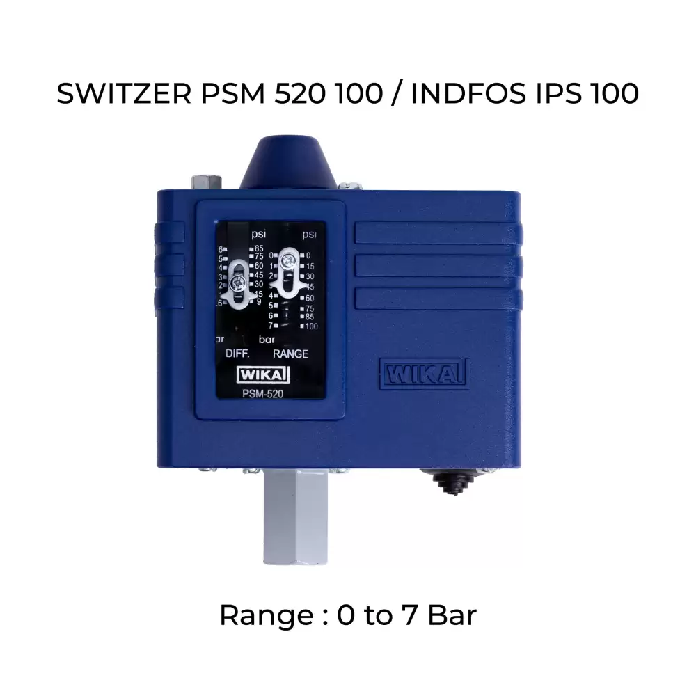 INDFOS IPS-100 Adjustable Pressure Switch 0 to 7 Bar