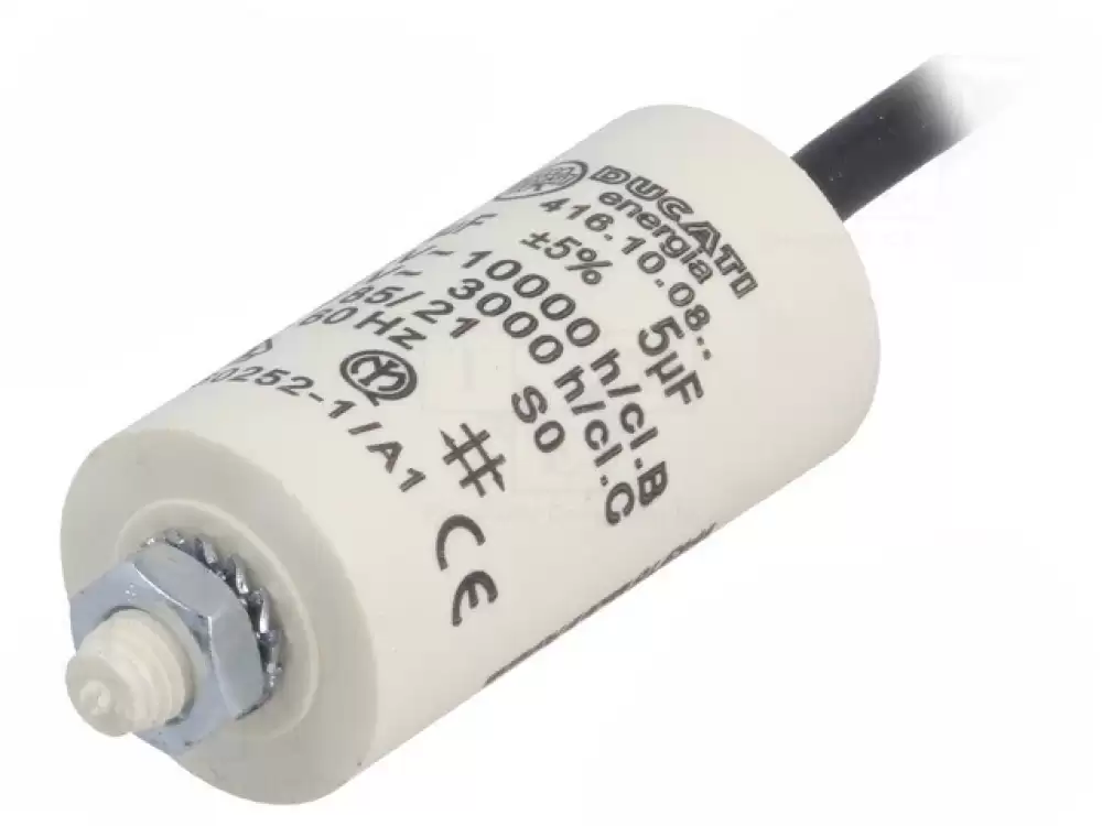 Capacitor 5uF DUCATI ROMANIA  425VAC 28x55mm 416100814