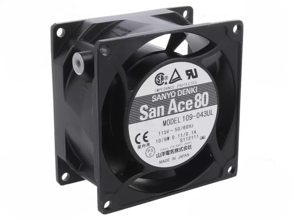 80x80x42mm Fan AC axial 115V AC SANYO DENKI - 109-043UL