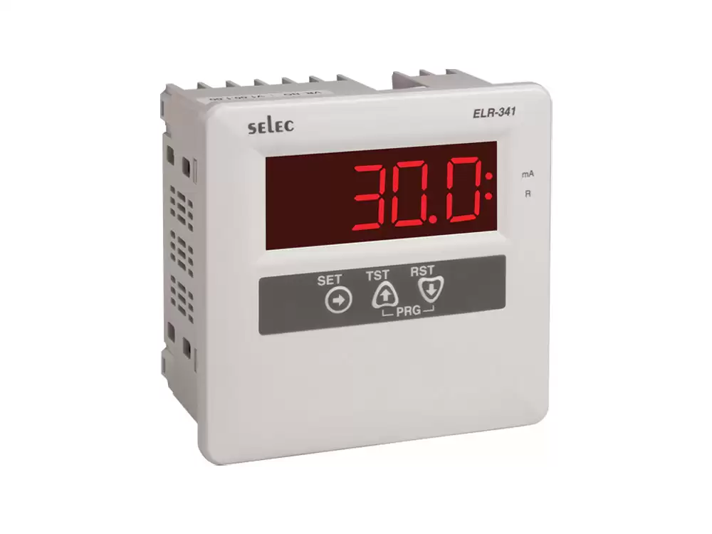 Selec 600ELR-1-30/500mA-230V, Analog Earth Leakage Relay,1M,Measures leakage current from 30mA to 500mA in 1  3 systems,Trip Relay: 1 SPDT relay,LED indication to show Power ON and Trip indic