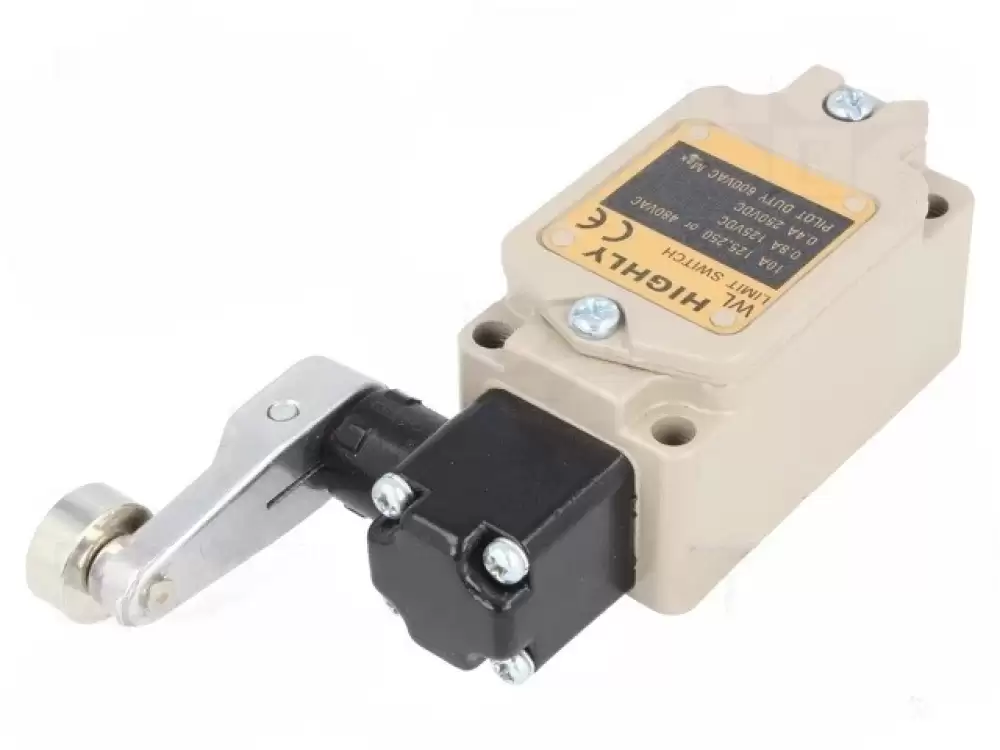 WL-5104  -HIGHLY ELECTRIC Limit switch lever R 38mm, metal roller 17,5mm NO + NC 10A