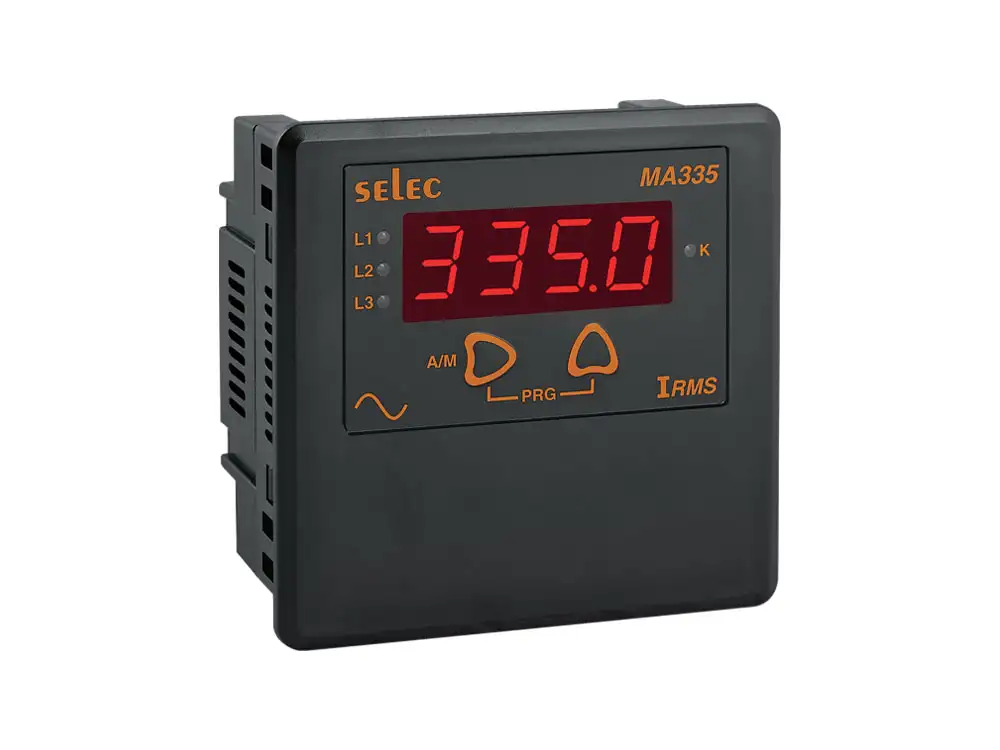 Selec LED Ammeter,1, 96x96mm,MA302,Panel mounted Supply voltage of 240V AC 20 , 110V AC 20