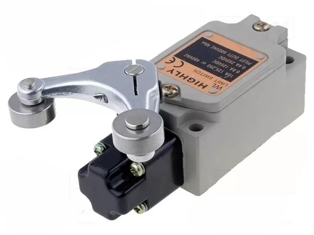 WL-5105 -HIGHLY ELECTRIC Limit switch lever R 38mm, metal roller 17,5mm, double 10A