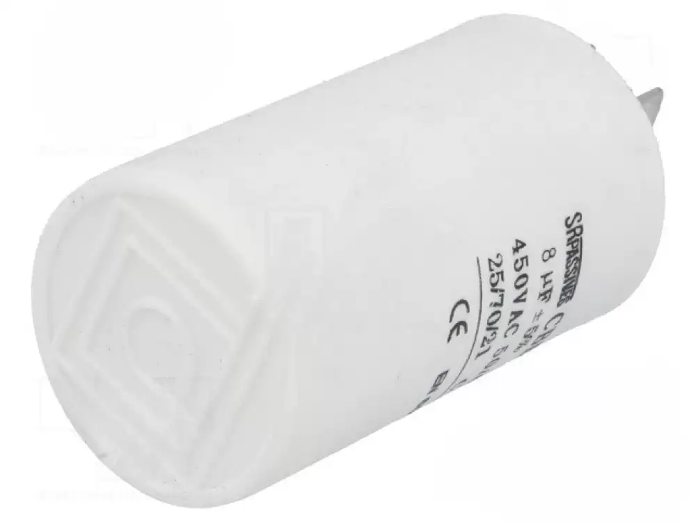 Capacitor 8uF SR PASSIVES 450V 35x60mm -2570C 5 3000h CBB60A-8450