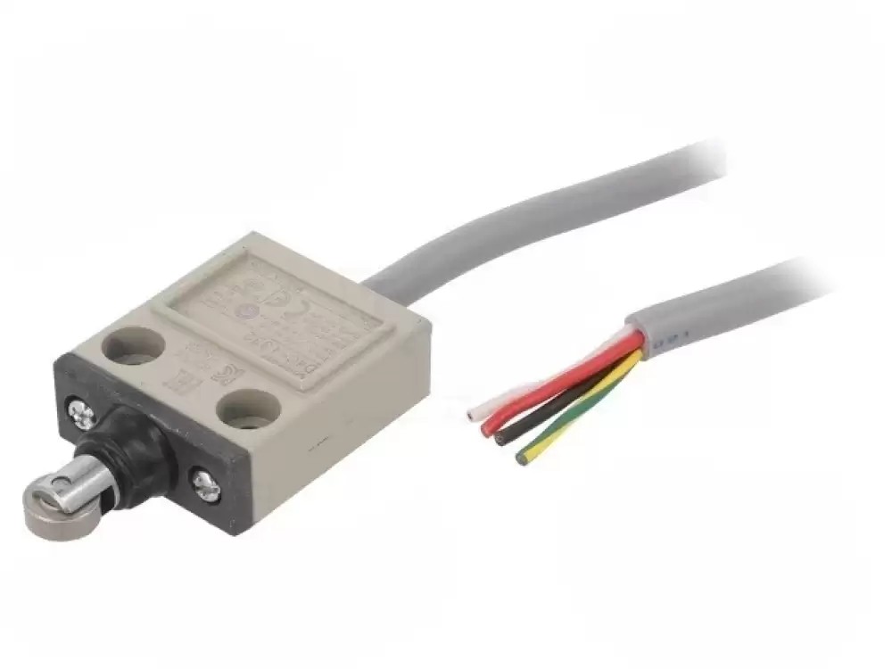 OMRON -D4C-1332 Limit switch oblong metal roller 12mm NO + NC 10A lead 5m