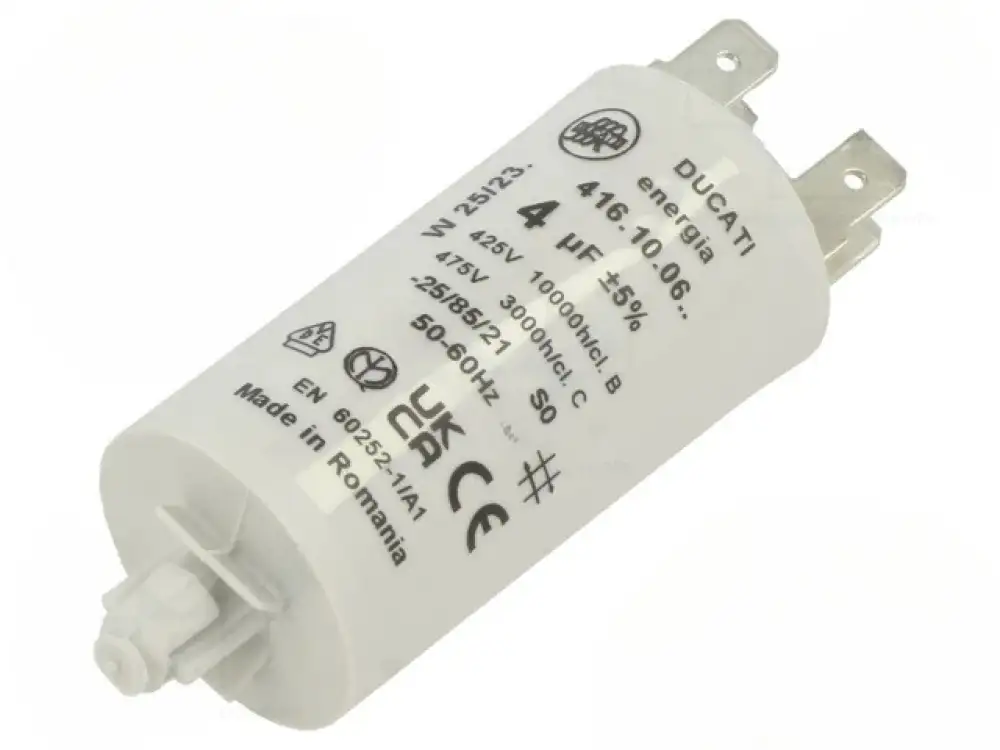 Capacitor 4uF DUCATI ROMANIA  400VAC 28x55mm  5 416100671