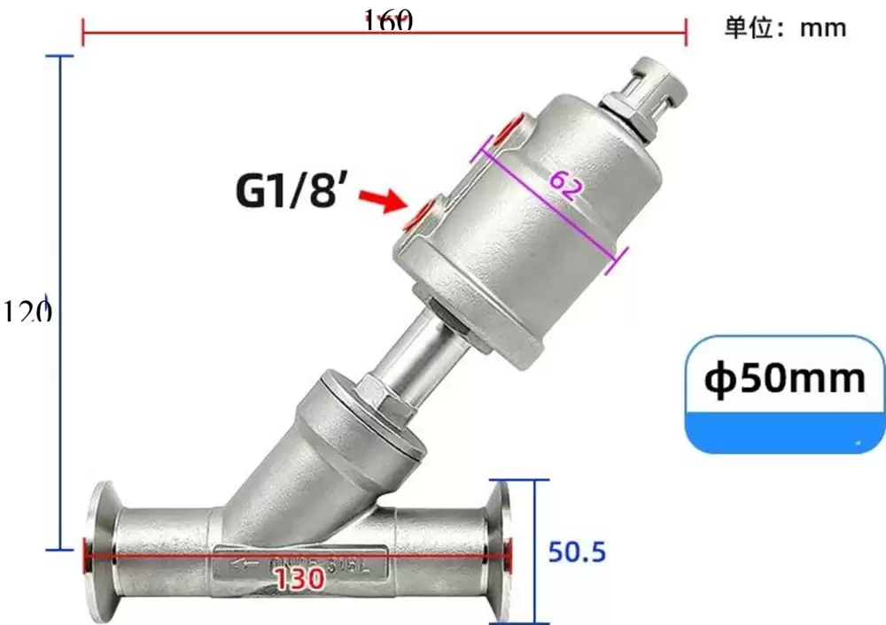 ANGLE SEAT VALVE G14-50MM C STEEL HEAD DN15-50MM-CSH