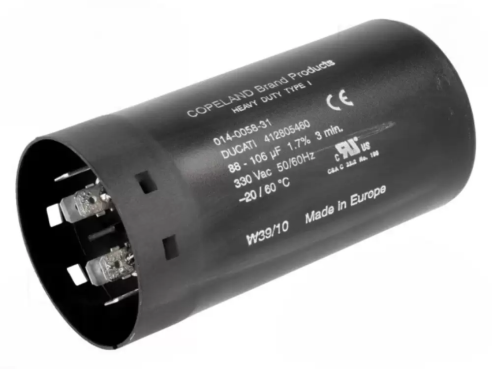 Capacitor 97uF DUCATI ROMANIA   52.4x105mm 10 -2055C 330VAC 412805460