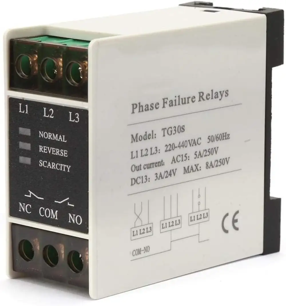 TG30S 220-440V AC 3-Phase Sequence Relay Protector Voltage Phase Protective Relay